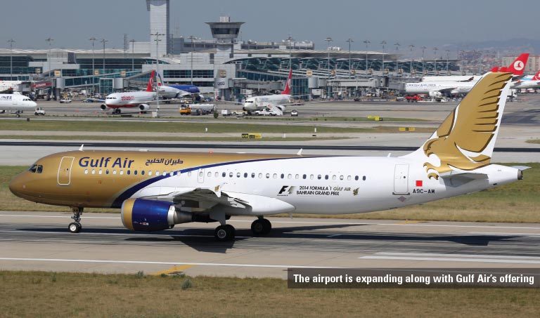 bahrain airport is expanding along with gulf air offering