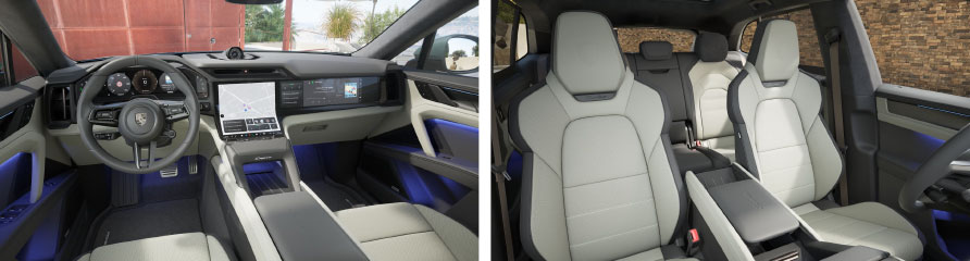 Porsche electric SUV interior with digital displays