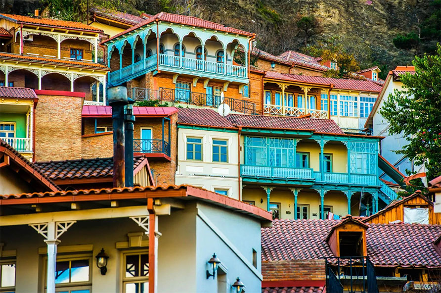 Tbilisi historic streets and hillside views