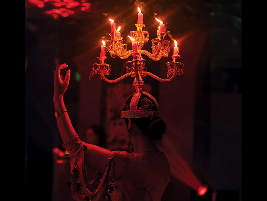 Live performers at The Royal Marrakech restaurant in Bahrain