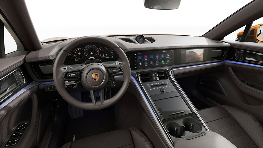 Porsche Panamera luxury dashboard and passenger display