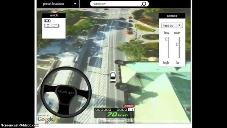Google Maps virtual driving simulator