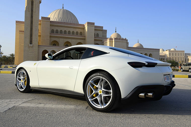 Ferrari Roma driving in Bahrain