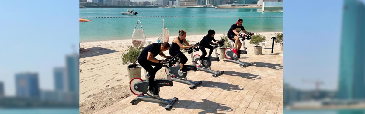 four season hotel bahrain enjoy outdoor spin classes with instructor Luis